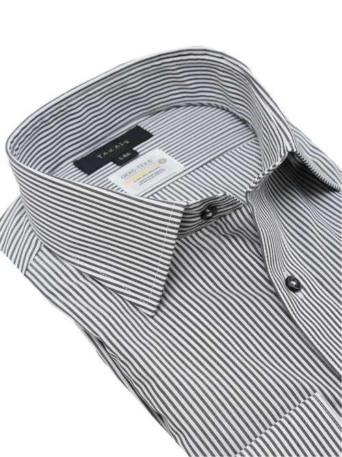 形態安定 吸水速乾 スタンダードフィット ワイドカラー長袖シャツ