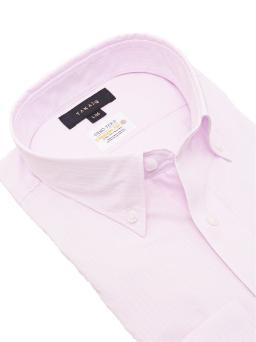 形態安定 吸水速乾 スタンダードフィット ボタンダウン長袖シャツ