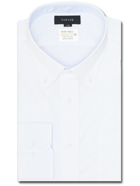 形態安定 吸水速乾 スタンダードフィット ボタンダウン長袖シャツ