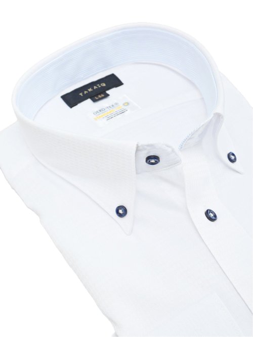 形態安定 吸水速乾 スタンダードフィット ボタンダウン長袖シャツ