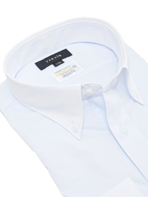 形態安定 吸水速乾 スタンダードフィット ボタンダウン長袖シャツ