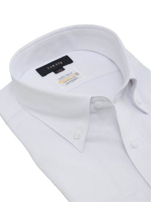形態安定 吸水速乾 スタンダードフィット ボタンダウン長袖シャツ