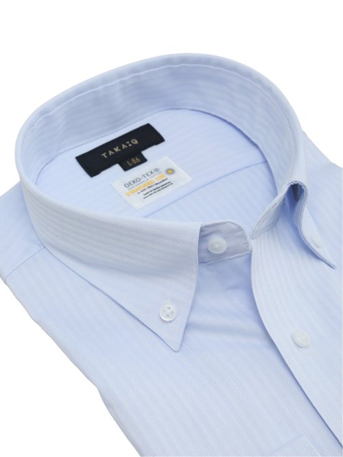 形態安定 吸水速乾 スタンダードフィット ボタンダウン長袖シャツ