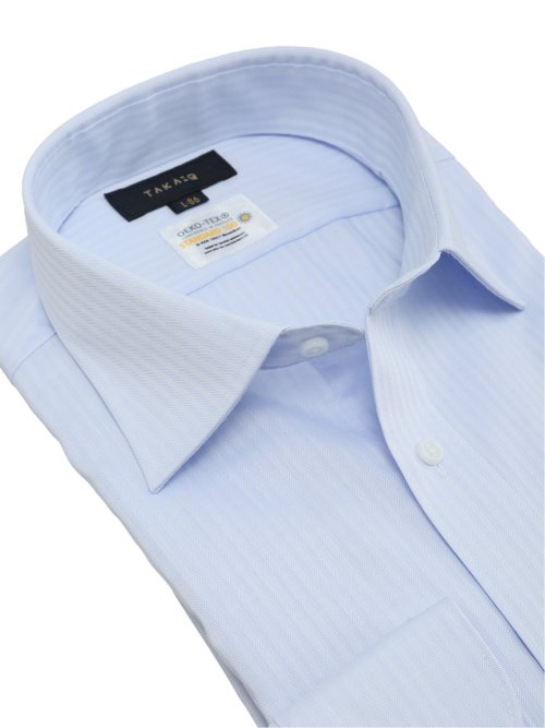 形態安定 吸水速乾 スタンダードフィット ワイドカラー長袖シャツ