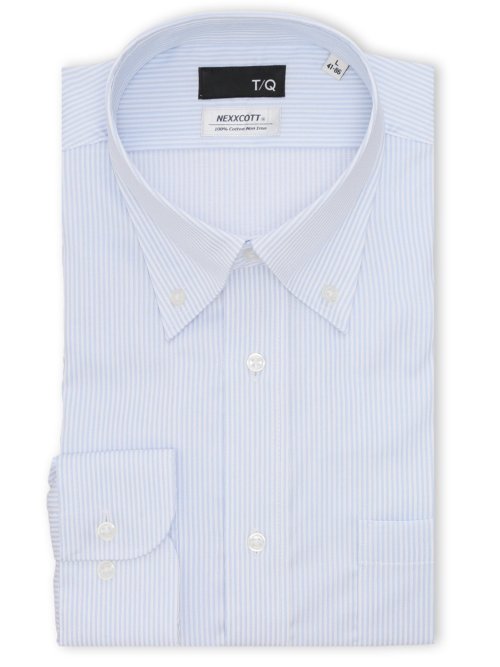 綿100% ノンアイロン NEWスタンダードフィット ボタンダウン長袖シャツ