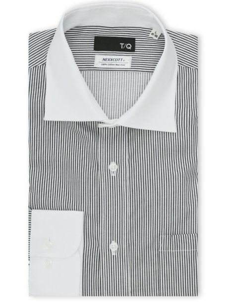 綿100% ノンアイロン NEWスタンダードフィット ワイドカラー長袖シャツ