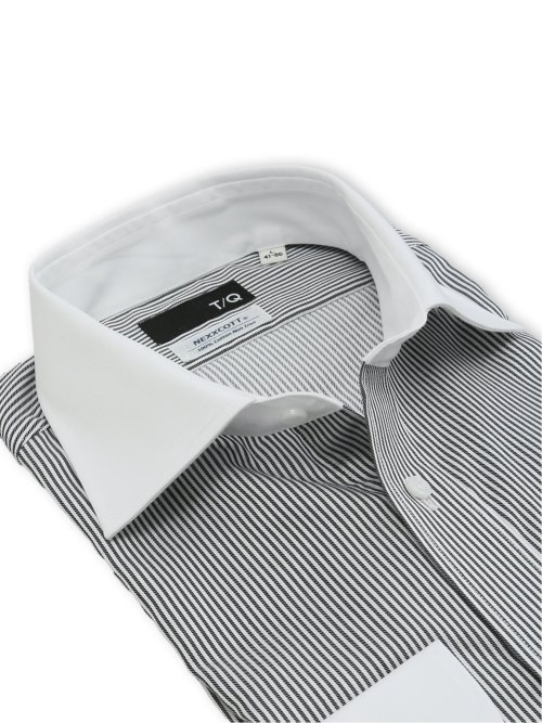 綿100% ノンアイロン NEWスタンダードフィット ワイドカラー長袖シャツ