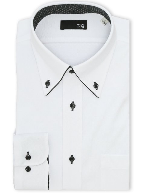 ノンアイロンストレッチ NEWスタンダードフィット ボタンダウン長袖ニットシャツ