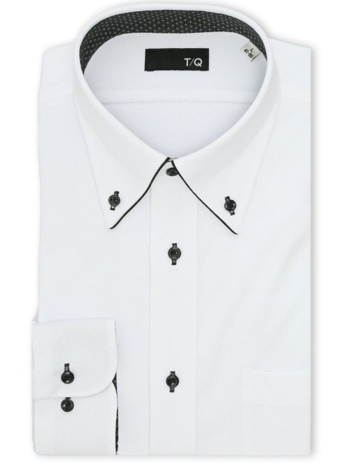 ノンアイロンストレッチ NEWスタンダードフィット ボタンダウン長袖ニットシャツ