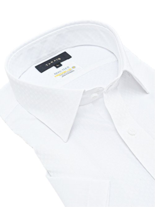 形態安定 吸水速乾 スタンダードフィット ワイドカラー半袖シャツ