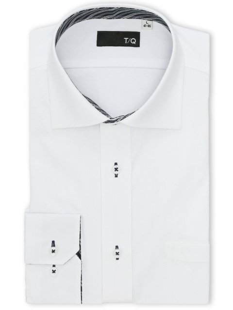 ノンアイロンストレッチ NEWスタンダードフィット ワイドカラー長袖ニットシャツ