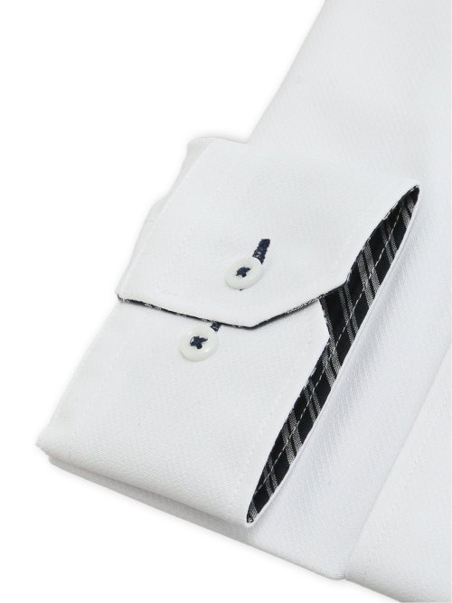 ノンアイロンストレッチ NEWスタンダードフィット ワイドカラー長袖ニットシャツ