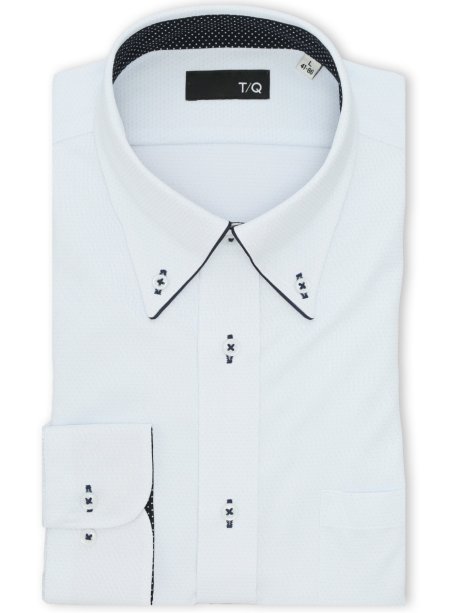 ノンアイロンストレッチ NEWスタンダードフィット ボタンダウン長袖ニットシャツ