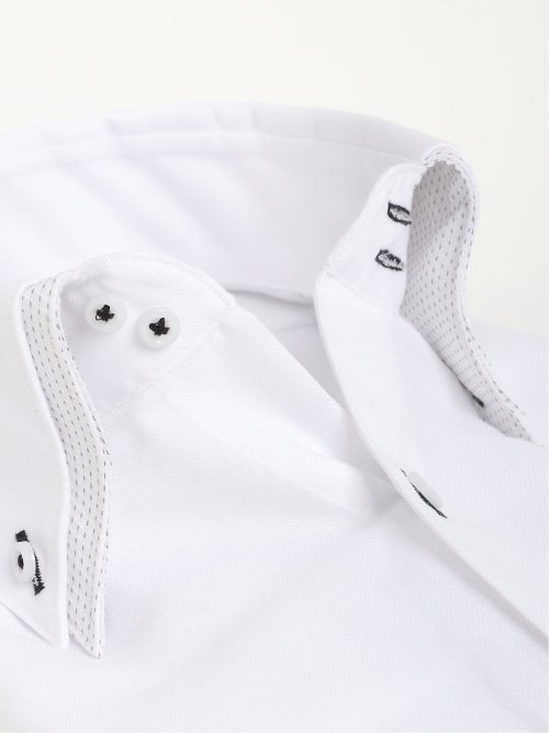 形態安定 吸水速乾 スタンダードフィット 2枚衿ドゥエ長袖シャツ