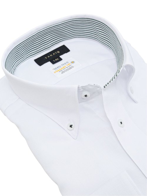 形態安定 吸水速乾 スタンダードフィット ボタンダウン長袖シャツ