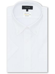 形態安定 吸水速乾 スタンダードフィット ボタンダウン半袖シャツ