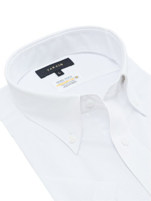 形態安定 吸水速乾 スタンダードフィット ボタンダウン半袖シャツ
