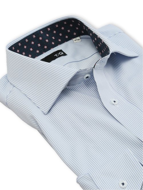 ノンアイロンストレッチ NEWスタンダードフィット ワイドカラー長袖ニットシャツ