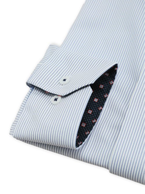 ノンアイロンストレッチ NEWスタンダードフィット ワイドカラー長袖ニットシャツ