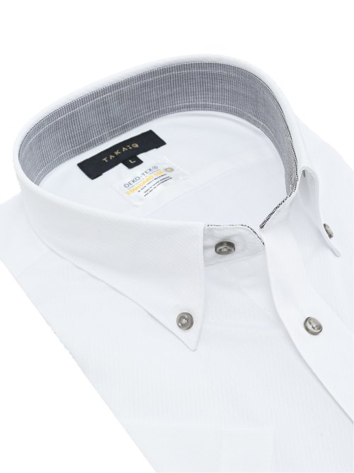 形態安定 吸水速乾 スタンダードフィット ボタンダウン半袖シャツ