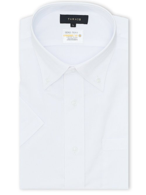 形態安定 吸水速乾 スタンダードフィット ボタンダウン半袖シャツ