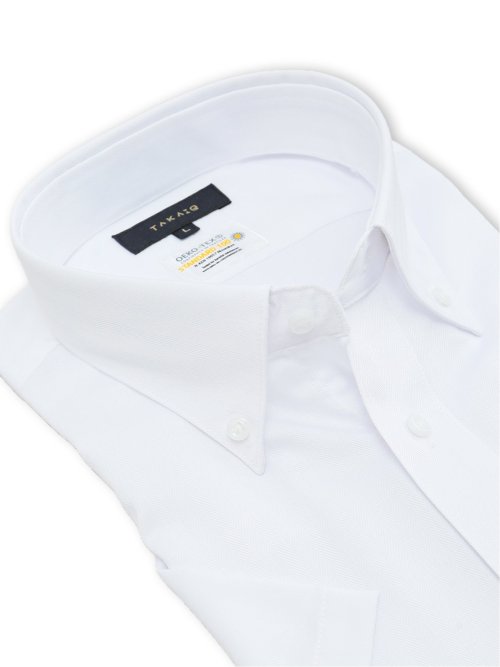 形態安定 吸水速乾 スタンダードフィット ボタンダウン半袖シャツ