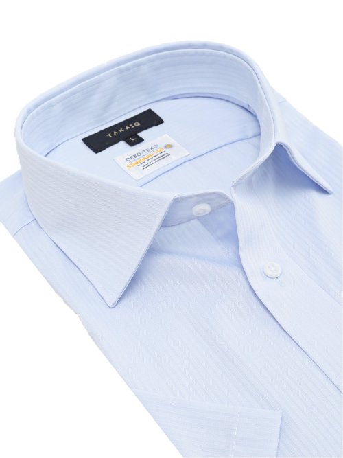 形態安定 吸水速乾 スタンダードフィット ワイドカラー半袖シャツ