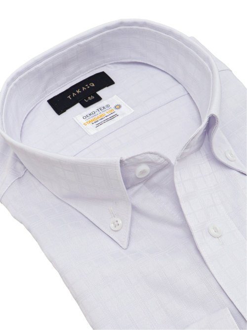 形態安定 吸水速乾 スタンダードフィット ボタンダウン長袖シャツ