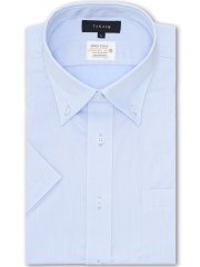 形態安定 吸水速乾 スタンダードフィット ボタンダウン半袖シャツ