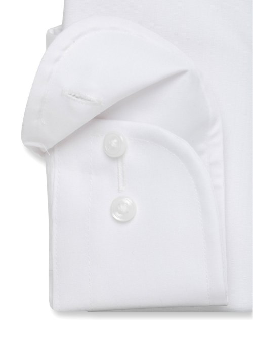 【白無地】形態安定 吸水速乾 レギュラーフィット レギュラーカラー長袖シャツ