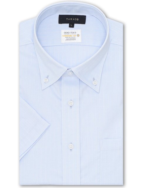 形態安定 吸水速乾 スタンダードフィット ボタンダウン半袖シャツ