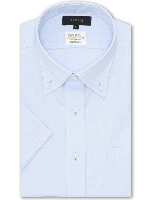 形態安定 吸水速乾 スタンダードフィット ボタンダウン半袖シャツ