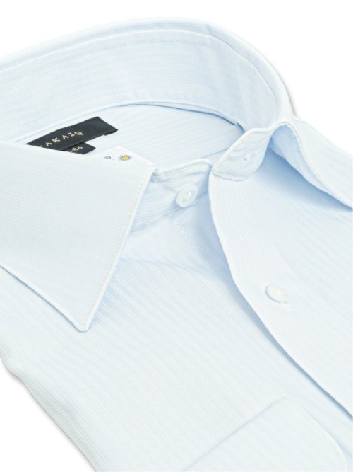 形態安定 吸水速乾 スタンダードフィット ワイドカラー長袖シャツ