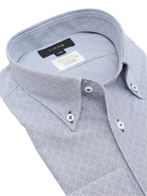 形態安定 吸水速乾 スタンダードフィット ボタンダウン長袖シャツ