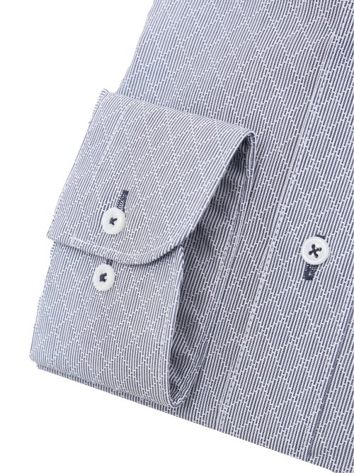 形態安定 吸水速乾 スタンダードフィット ボタンダウン長袖シャツ