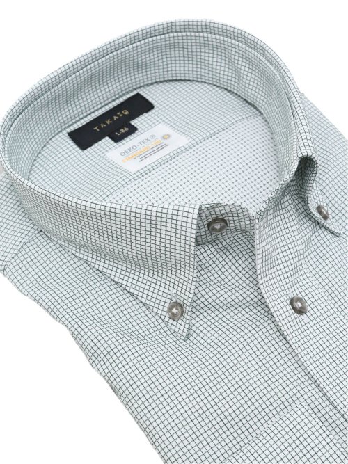 形態安定 吸水速乾 スタンダードフィット ボタンダウン長袖シャツ