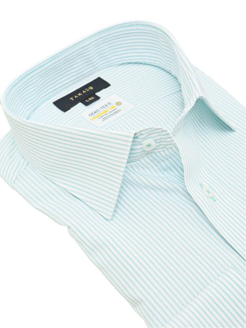 形態安定 吸水速乾 スタンダードフィット ワイドカラー長袖シャツ