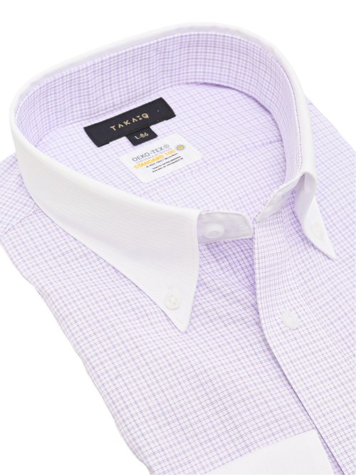 形態安定 吸水速乾 スタンダードフィット ボタンダウン長袖シャツ