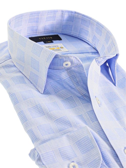 形態安定 吸水速乾 スタンダードフィット ワイドカラー長袖シャツ