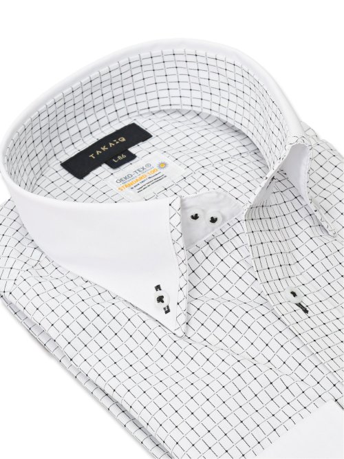 形態安定 吸水速乾 スタンダードフィット ボタンダウン長袖シャツ