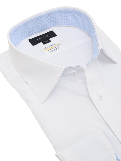 形態安定 吸水速乾 スタンダードフィット ワイドカラー長袖シャツ