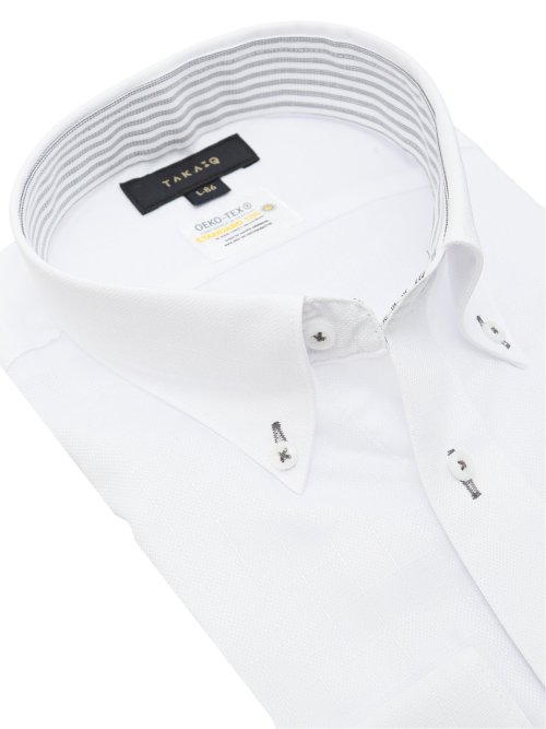 形態安定 吸水速乾 スタンダードフィット ボタンダウン長袖シャツ