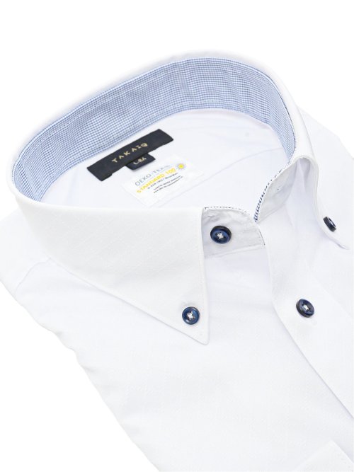 形態安定 吸水速乾 スタンダードフィット ボタンダウン長袖シャツ