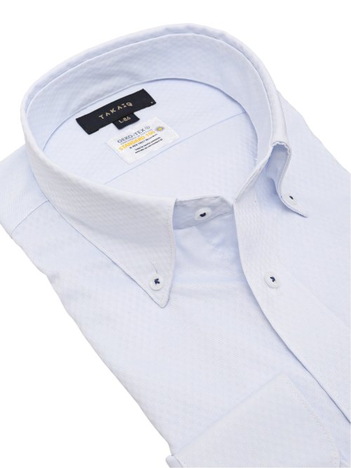 形態安定 吸水速乾 スタンダードフィット ボタンダウン長袖シャツ