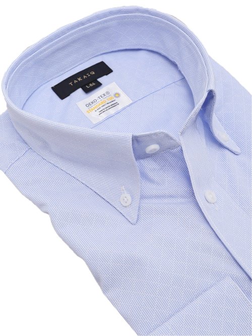 形態安定 吸水速乾 スタンダードフィット ボタンダウン長袖シャツ