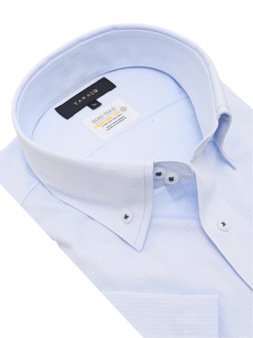 形態安定 吸水速乾 スタンダードフィット ドゥエボタンダウン半袖シャツ