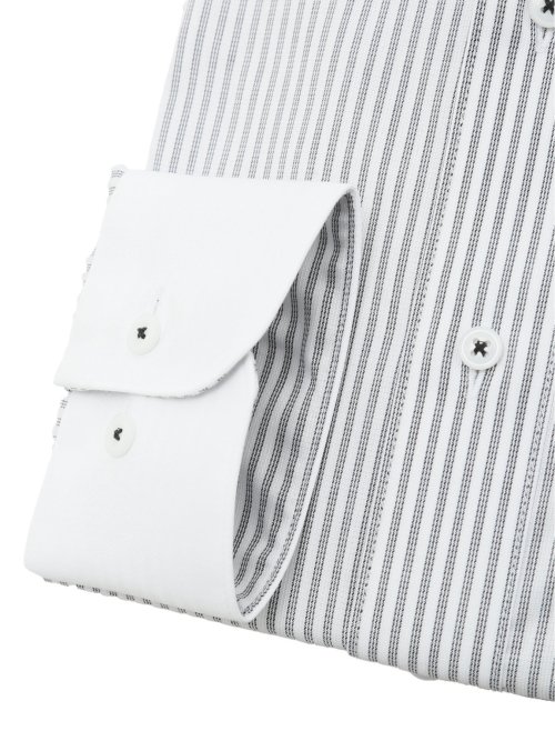 形態安定 吸水速乾 スタンダードフィット ボタンダウン長袖シャツ