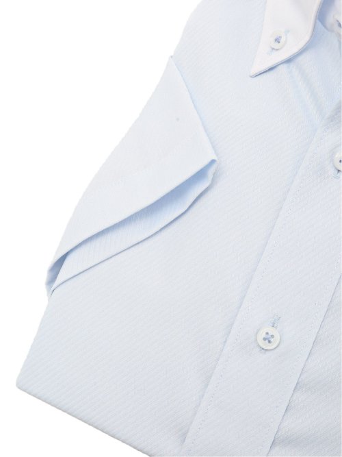 形態安定 吸水速乾 スタンダードフィット ボタンダウン半袖シャツ