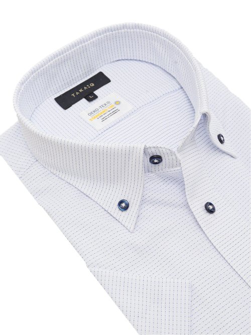 形態安定 吸水速乾 スタンダードフィット ボタンダウン半袖シャツ