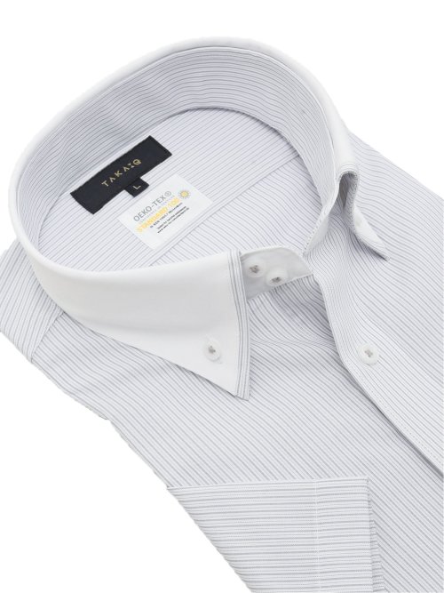 形態安定 吸水速乾 スタンダードフィット ドゥエボタンダウン半袖シャツ